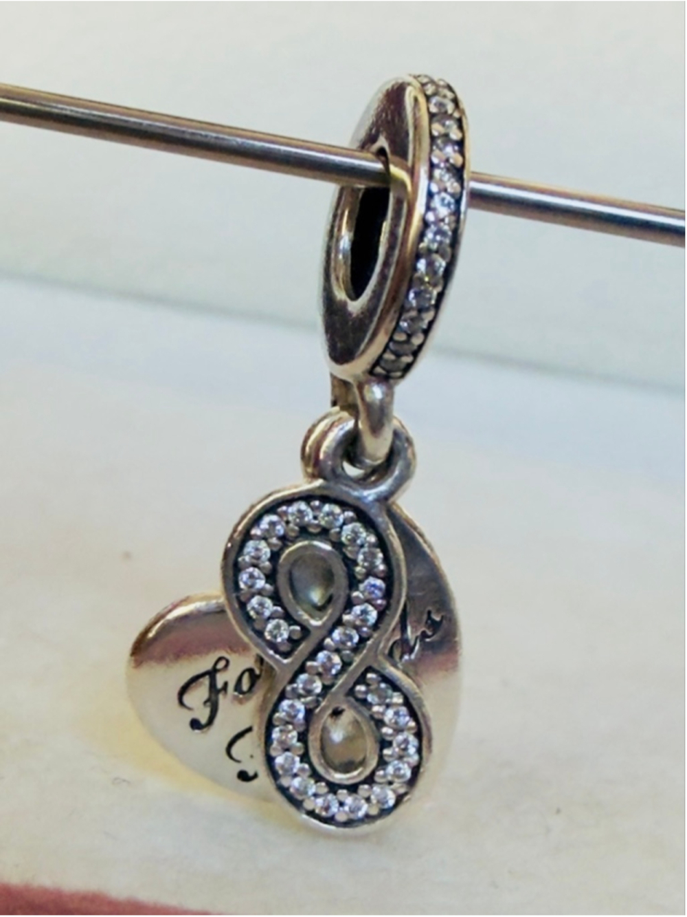 PANDORA Sterling Silver Friends Forever Heart Infinity Dangle Charm